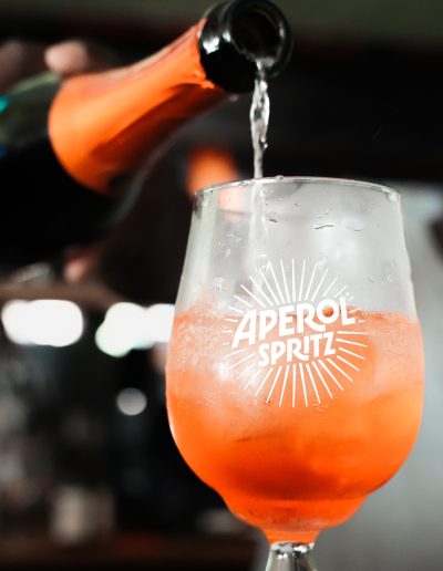 Tropical cocktails served at a beach bar